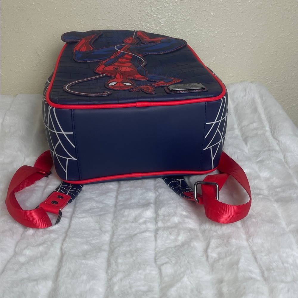 Marvel Spider-Man Loungefly Backpack with Red and Blue Design - Picture 9 of 11